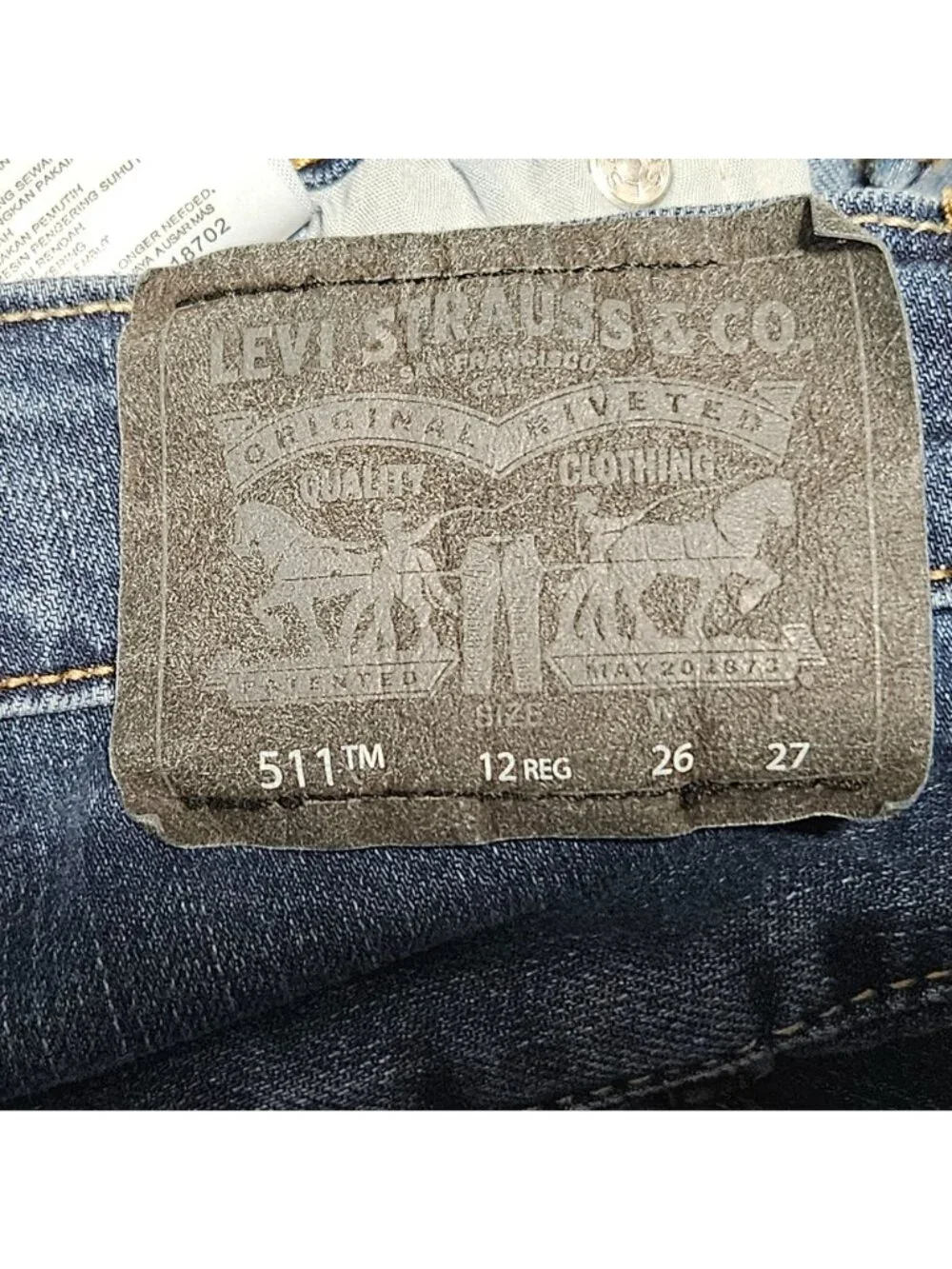 Levis Performance 511 Slim Jeans Boys Size 12 Dark Wash Denim Pants
